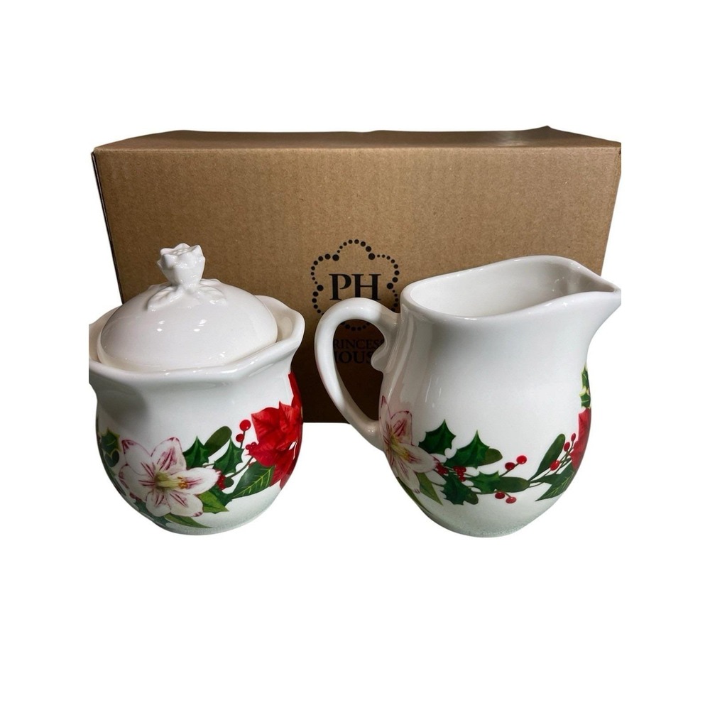 Princess House Marbella Holiday Elegance Sugar & Creamer Set 3290 In Box